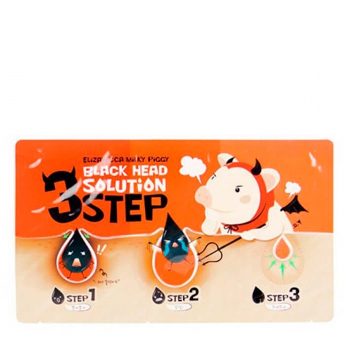Набор для очищения кожи носа от черных точек Black Head Solution 3 Step ...